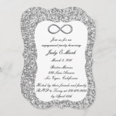 Invitation Parties scintillant d'argent Silver Infinity Party (Devant / Derrière)