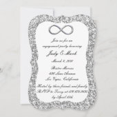 Invitation Parties scintillant d'argent Silver Infinity Party (Devant)
