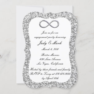 Invitation Parties scintillant d'argent Silver Infinity Party