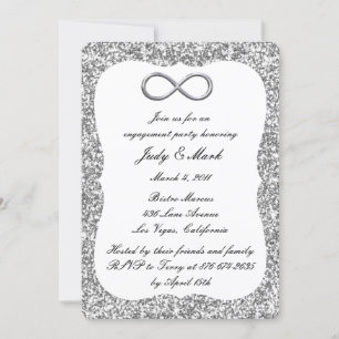 Invitation Parties scintillant d'argent Silver Infinity Party