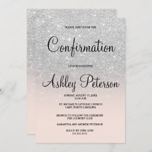 Invitation parties scintillant d'argent sombre et sombre conf