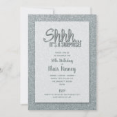 Invitation Parties scintillant d'argent SURPRISE Anniversaire (Devant)