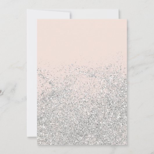 Invitation Parties scintillant d'argent typographie mariage r (Dos)