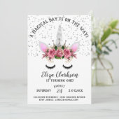 Invitation Parties scintillant d'argent Unicorn Princesse Ann (Debout devant)