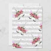 Invitation Parties scintillant d'argent Unicorn Princesse Ann (Dos)