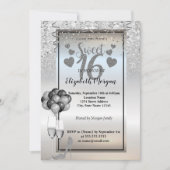 Invitation Parties scintillant d'argent, Verre, Ballons sucré (Devant)