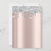 Invitation Parties scintillant d'argent verre gouttes Rose or (Dos)