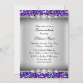 Invitation Parties scintillant d'argent violet Bow Photo Quin (Dos)