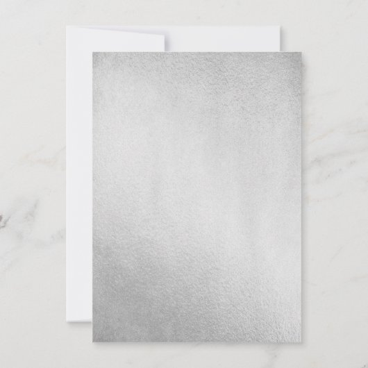 Invitation Parties scintillant d'argent violet fleuri 80e ann (Dos)