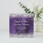 Invitation Parties scintillant d'argent Violet foncé huile de (Debout devant)