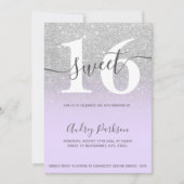 Invitation Parties scintillant d'argent violet lilas ombre gi (Devant)