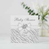 Invitation Parties scintillant d'argent Zebra Impression et B (Debout devant)