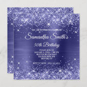 Invitation Parties scintillant Dark Periwinkle et Foil 50e an (Devant / Derrière)