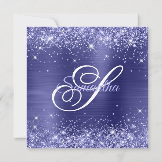 Invitation Parties scintillant Dark Periwinkle et Foil 50e an (Dos)