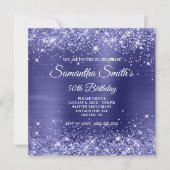 Invitation Parties scintillant Dark Periwinkle et Foil 50e an (Devant)