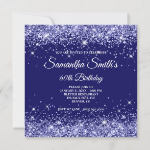 Invitation Parties scintillant Dark Periwinkle Indigo Blue 60