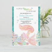 Invitation Parties scintillant de Baby shower d'aquarelle pet (Debout devant)