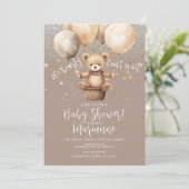 Invitation Parties scintillant de Baby shower d'ours Bohemian (Debout devant)