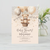 Invitation Parties scintillant de Baby shower d'ours Bohemian (Debout devant)
