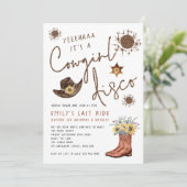 Invitation Parties scintillant de bachelorette à la mode Cowg (Debout devant)