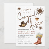 Invitation Parties scintillant de bachelorette à la mode Cowg (Devant / Derrière)