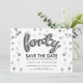 Invitation Parties scintillant de ballons d'argent Confetti 4 (Debout devant)