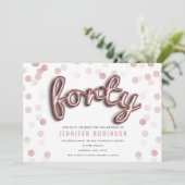 Invitation Parties scintillant de ballons d'or Rose moderne 4 (Debout devant)