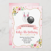 Invitation Parties scintillant de bowling (Devant / Derrière)