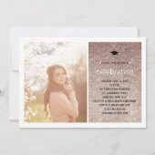 Invitation Parties scintillant de bronze Graduate simple Grad (Dos)