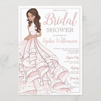 Invitation Parties scintillant de Brunette Fête de l'mariée d