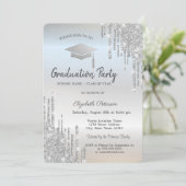 Invitation Parties scintillant de capuchon de graduation en a (Debout devant)