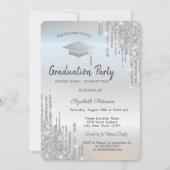 Invitation Parties scintillant de capuchon de graduation en a (Devant)