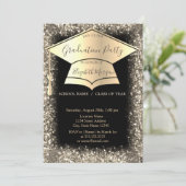Invitation Parties scintillant de capuchon Gold Graduation Bl (Debout devant)