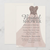 Invitation Parties scintillant de Champagne d'or Shimmer Fête (Devant / Derrière)