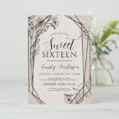 Invitation Parties scintillant de champagne florale moderne S (Debout devant)