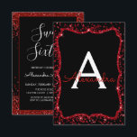 Invitation Parties scintillant de coeur rouge Étincelle Sweet<br><div class="desc">Red Hearts Monogramme Nom et Confetti initiale Parties scintillant étincelante Sweet sixteen Anniversaire Invitation de fête. Cette invitation Sweet 16 est parfaite pour la Red Confetti Sparkle Parties scintillant Sweet 16 Anniversaire à la recherche de célébrer avec Red Hearts pour la Saint-Valentin.</div>