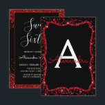 Invitation Parties scintillant de coeur rouge Étincelle Sweet<br><div class="desc">Red Hearts Monogramme Nom et Confetti initiale Parties scintillant étincelante Sweet sixteen Anniversaire Invitation de fête. Cette invitation Sweet 16 est parfaite pour la Red Confetti Sparkle Parties scintillant Sweet 16 Anniversaire à la recherche de célébrer avec Red Hearts pour la Saint-Valentin.</div>