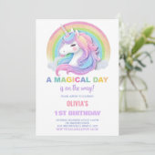 Invitation Parties scintillant de couleur Unicornes Invitatio (Debout devant)
