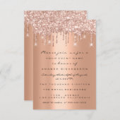 Invitation Parties scintillant de cuivre Rose Gold Bridal Swe (Devant / Derrière)