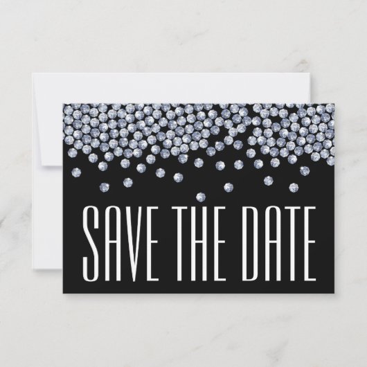 Invitation Parties scintillant de diamant Mariage Enregistrer (Devant)