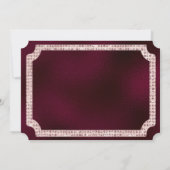 Invitation Parties scintillant de diamants rose et or Billet (Dos)