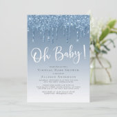 Invitation Parties scintillant de douche virtuelle Oh Baby Bo (Debout devant)