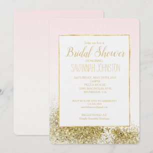 Invitation Parties scintillant de Faux en or rose pâle