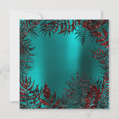 Invitation Parties scintillant de feuilles florales tropicale (Dos)