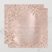 Invitation Parties scintillant de feuilles tropicales Jardin  (Devant / Derrière)