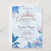 Invitation Parties scintillant de fleurs chic Roses Couronne  (Devant)