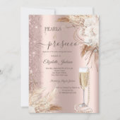 Invitation Parties scintillant de fleurs perles et de poursui (Devant)
