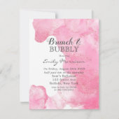 Invitation Parties scintillant de fumée rose et or Brunch & B (Devant)