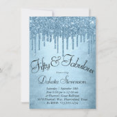 Invitation Parties scintillant de glace à goutte | Glitzy Blu (Devant)