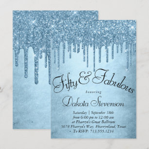 Invitation Parties scintillant de glace à goutte   Glitzy Blu